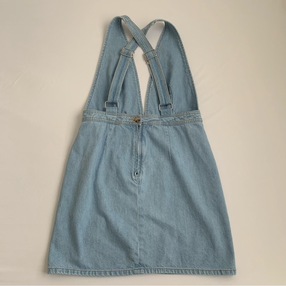 URBAN OUTFITTERS BDG Size 10 Plunging V-neck Denim Pinafore Overalls Dress - Picture 4 of 6